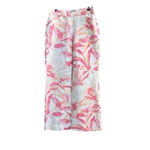 Chico’s Havana Shores Tropical Wide Leg Linen Pant